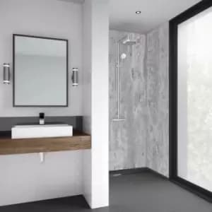 Mermaid Platinum Stone Laminate Shower Wall Panel Tongue & Groove 2420mm x 1185mm in Grey