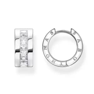 THOMAS SABO Silver Baguette Cut Zirconia Channel Hoop Earrings