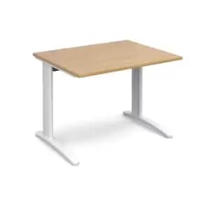 Office Desk Rectangular Desk 1000mm Oak Tops With White Frames 800mm Depth TR10