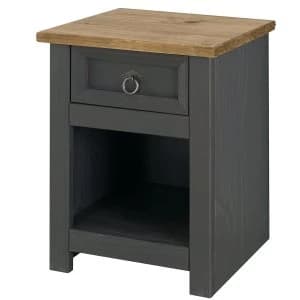Halea 1 Drawer Bedside Cabinet - Carbon