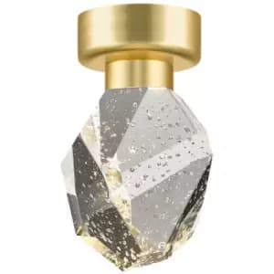 Zumaline Ore Integrated LED Semi Flush Ceiling Light, Matt Gold, 1 Light, 360LM 3000K