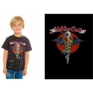 Motley Crue - Feelgood Red Circle Kids 11 - 12 Years T-Shirt - Black