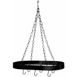 Premier Housewares - Matt Black Oval Ceiling Rack