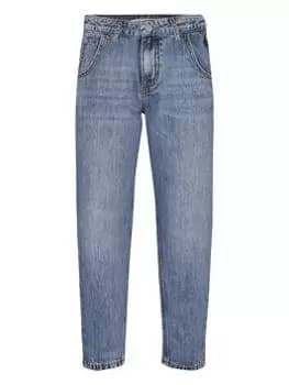 Calvin Klein Jeans Girls Barrel Jeans - Washed Blue, Washed Blue, Size Age: 14 Years, Women