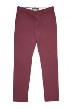 Mens French Connection Machine Gun Stretch Chinos Red