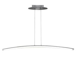 Hemisferic Ceiling Pendant 28W LED 110cm Bar 3000K, 1800lm, Satin Aluminium, Frosted Acrylic