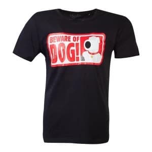 Family Guy - Beware Of Dog Mens Large T-Shirt - Black