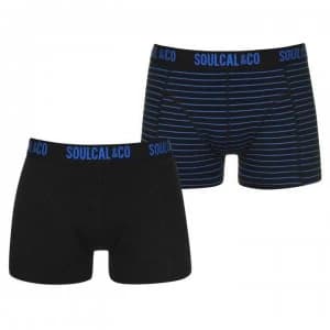 SoulCal 2 Pack Boxers - Black/BlueStrp