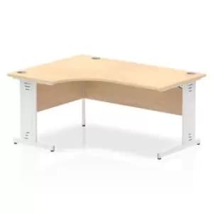 Dynamic Impulse 1600mm Left Crescent Desk Maple Top White Cable Managed Leg MI002622
