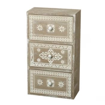 Three Limed Wood Patterned Drawers By Heaven Sends