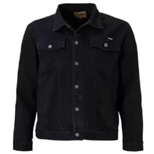 Duke Mens Western Trucker Style Denim Jacket (Large) (Black)