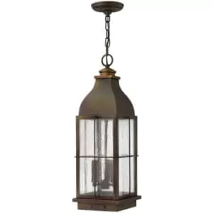 Elstead Hinkley Bingham Chain Box Hanging Lantern 3x E14 Light Sienna