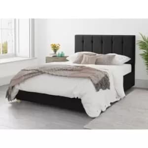 Hepburn Ottoman Upholstered Bed, Plush Velvet, Ebony - Ottoman Bed Size Double (135x190)