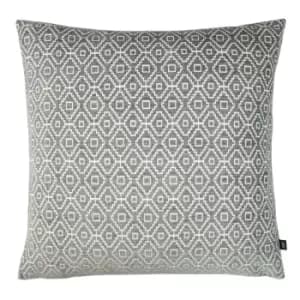 Ashley Wilde Kenza Polyester Filled Cushion Polyester Viscose Cotton Smoke/Steel