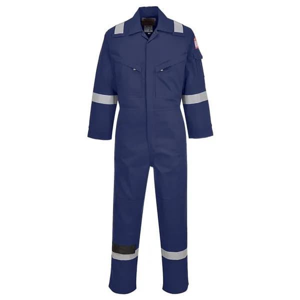Biz Flame Mens Flame Resistant Lightweight Antistatic Coverall FR28NAR5XL Colour: Navy Blue