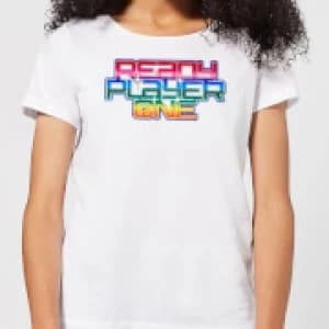 Ready Player One Rainbow Logo Womens T-Shirt - White - 3XL