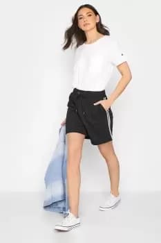 Tall Womens Black Side Stripe Sweat Shorts