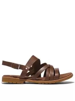 Timberland Chicago Riverside Flat Sandals, Brown, Size 3, Women
