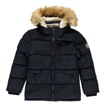 SoulCal Boys 2 Zip Bubble Jacket Junior - Blue