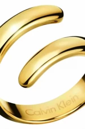 Ladies Calvin Klein PVD Gold plated Size L Embrace Ring KJ2KJR100106