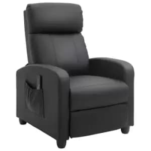 Homcom Recliner Sofa Chair PU Faux Leather Massage Armchair With Remote Control Black
