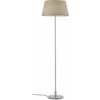 Faro Mitic - 1 Light Floor Lamp Nickel with Beige Shade, E27
