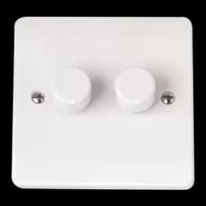 Click Scolmore Mode 2 Gang 2 Way Dimmer Switches Polar White - CMA146