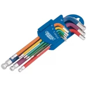 Draper Metric Coloured Hex. and Ball End Key Set (9 Piece)