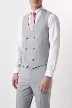 Mens Slim Fit Grey Marl Waistcoat