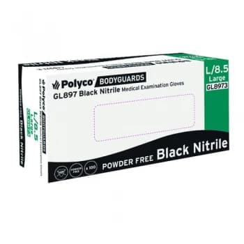 Handsafe Speciality Nitrile Gloves Large Black Pack of 100 GL897