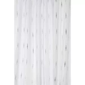 Croydex - Silver Dotty Textile Shower Curtain