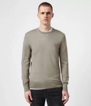 AllSaints Mens Mode Merino Crew Jumper, Calke Green, Size: XXL
