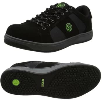 Kick Black Safety Trainers Work Shoe 200J Steel Toecap SP1 SRA UK Size 10 - Apache