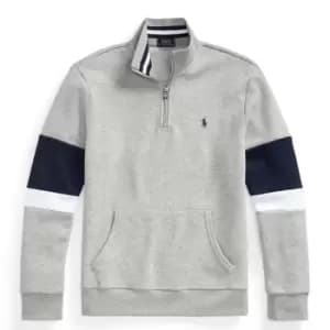 Polo Ralph Lauren quarter Zip Arm Loop Top - Grey