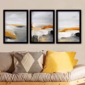 3SC62 Multicolor Decorative Framed Painting (3 Pieces)