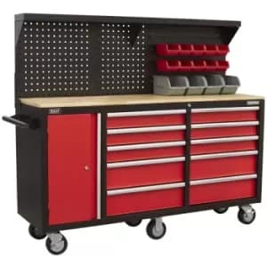 Sealey AP6310 Mobile Workstation 10 Drawer with Backboard