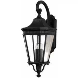 Loops - Outdoor IP44 3 Bulb Wall Light Sconce Black LED E14 60W Bulb External d00671