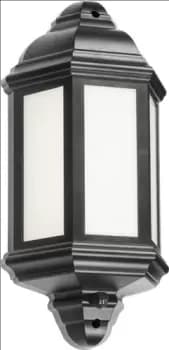 KnightsBridge 230V IP54 LED Half Wall Lantern with Photocell Sensor - Black