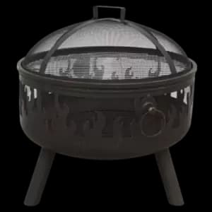Dellonda Deluxe Firepit Fireplace Outdoor Patio Heater, Cooking Grill & Poker -
