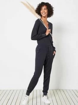 Mint Velvet Wrap Knitted Jumpsuit - Charcoal