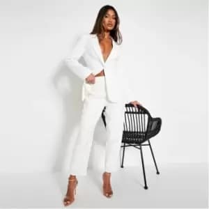 I Saw It First Petite Premium Tailored Straight Leg Trousers - White