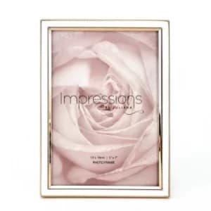 Impressions Gold & White Epoxy Photo Frame 5" x 7"