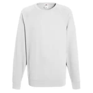 Fruit Of The Loom Mens Lightweight Raglan Sweatshirt (240 GSM) (L) (White)