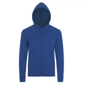 SOLS Mens Stone Zip Up Plain Hoodie (L) (Royal Blue)