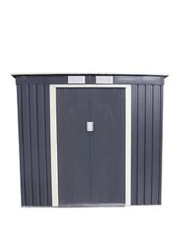 Rowlinson Trentvale 6X4 Metal Pent Shed - Dark Grey