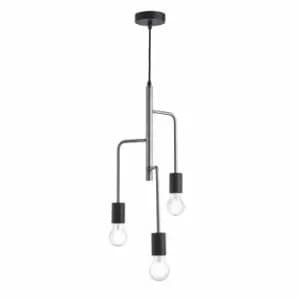 Nielsen Toblino Industrial Style 3 Light Ceiling Pendant In Pewter