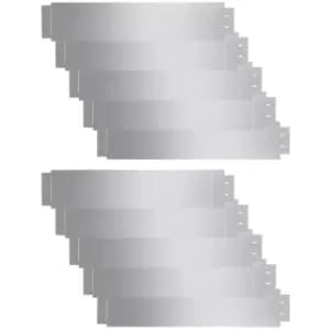 Vidaxl - Lawn Fence 10 pcs Galvanised Steel 100x20cm Silver