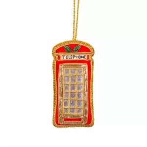 London Telephone Box Zari Embroidery Decoration
