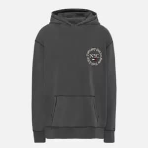 Tommy Jeans Mens Plus Timeless Circle Hoodie - Black - XXXL