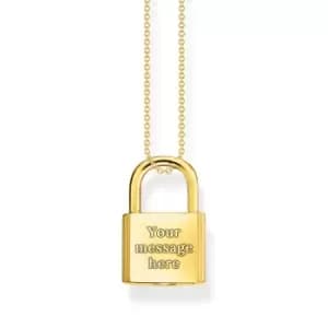 THOMAS SABO Gold Plated Polished Padlock Necklace